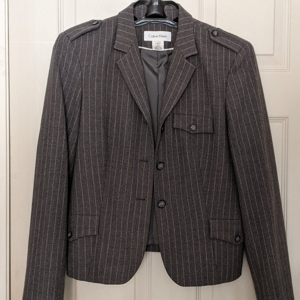 Calvin Klein Pinstriped Grey Jacket